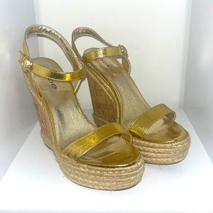 Gold Bebe Wedges